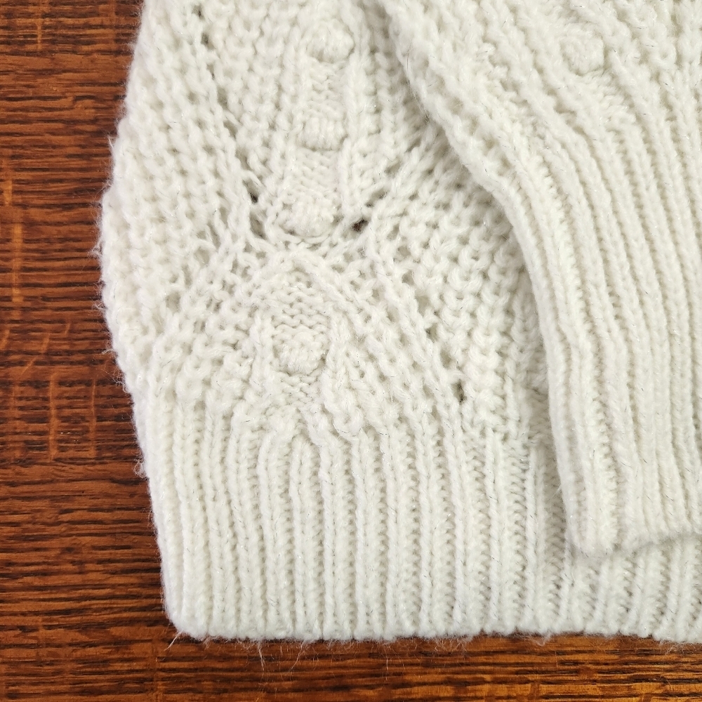 A New Day white Turtle Neck open knit sweater size small - Picture 4 of 16